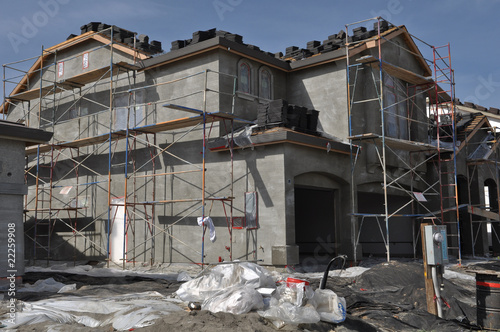 New Stucco Home Under Construction