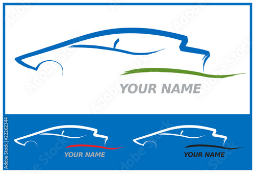 Icone Voiture Automobile en Bleu pour Design Logo