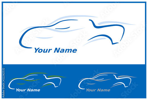 Icone Voiture Automobile en Bleu pour Design Logo