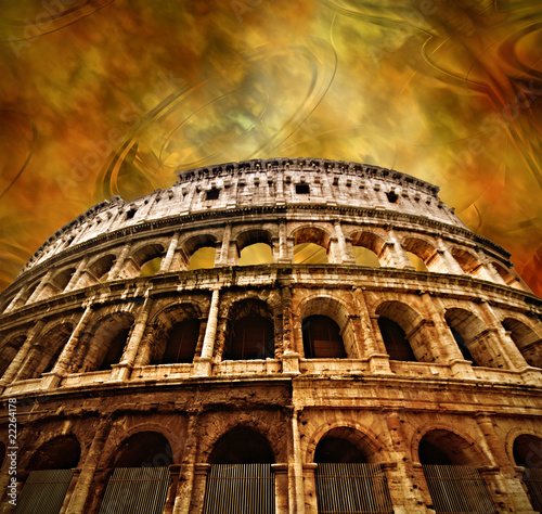 Tela Colosseum on antique background