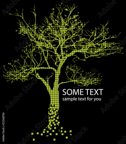 green tree and text