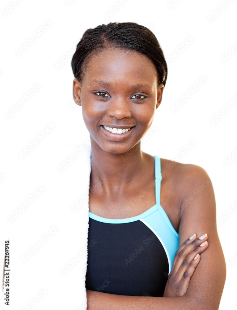 Fototapeta premium Portrait of a smiling fitness woman