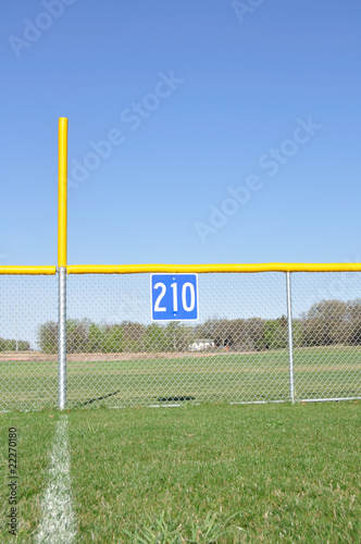 Baseball Foul Pole and Outfield Fence