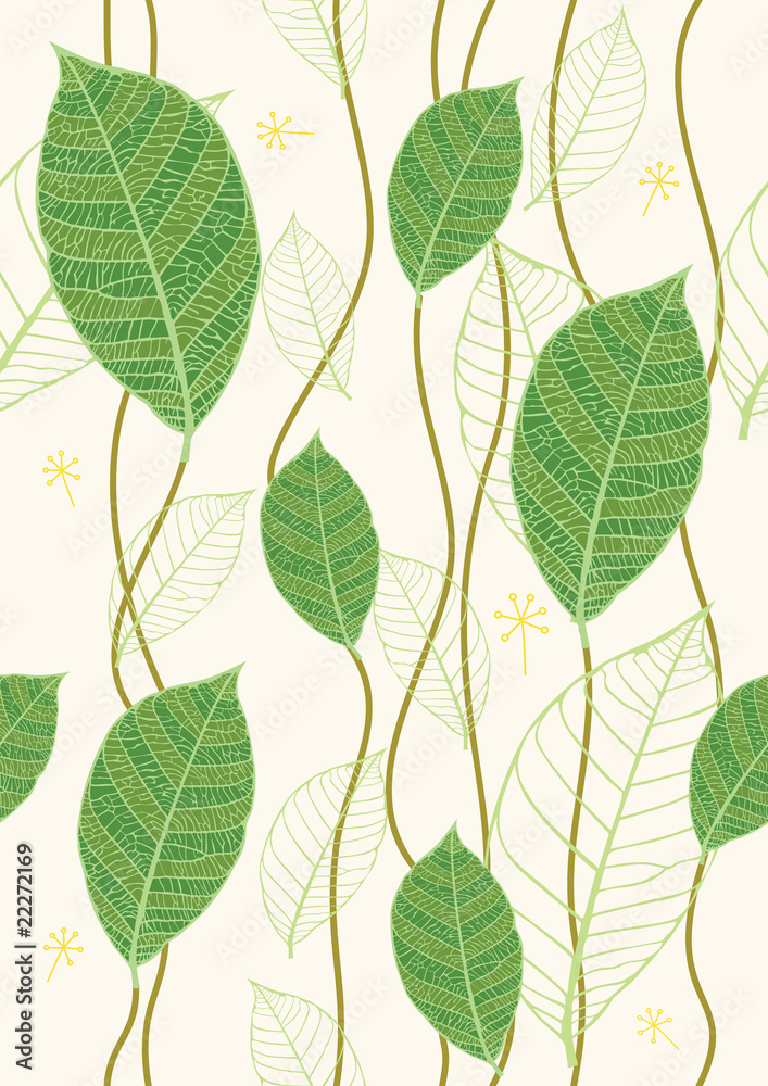 Obraz premium Seamless vector texture with leaves