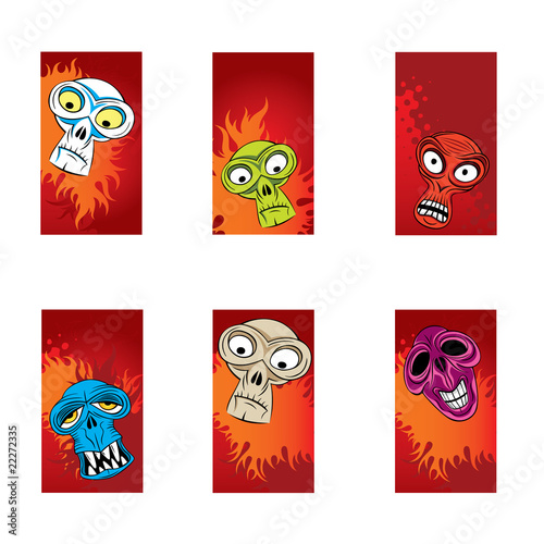 thrilling halloween cards vectors