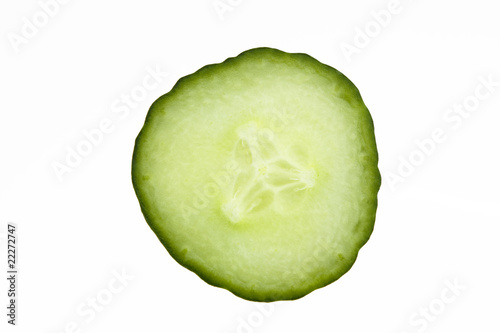 cucmber slice isolated on white background