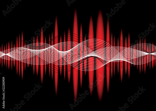music equaliser wave red