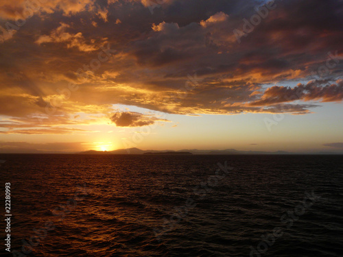 Romantic Sunset over Sea