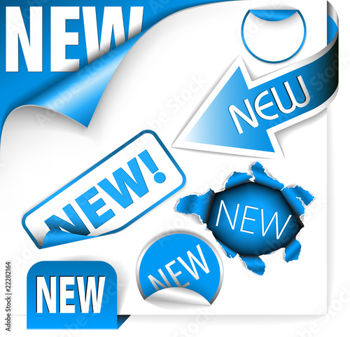 Set of blue eshop elements