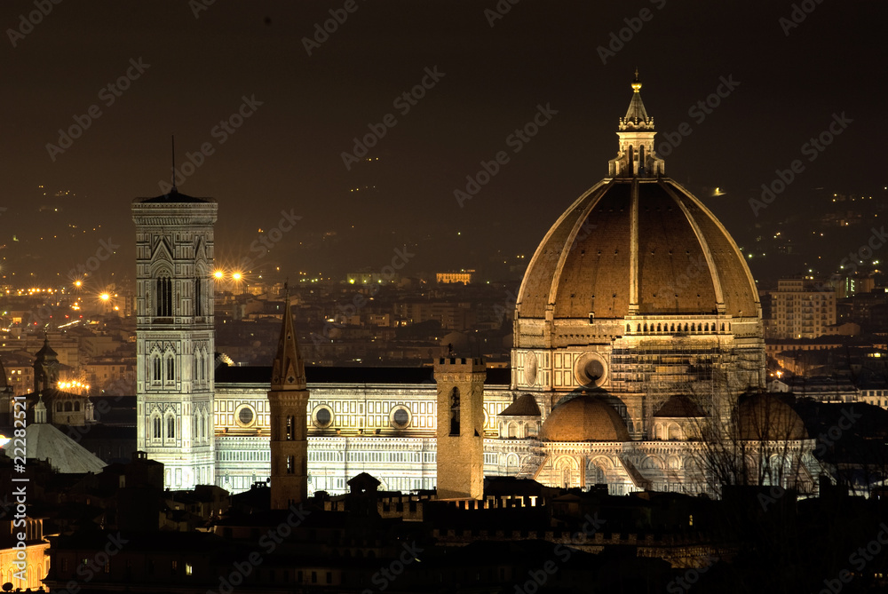 Fototapeta premium Firenze, notturno sulla Cattedrale di S. Marua del Fiore