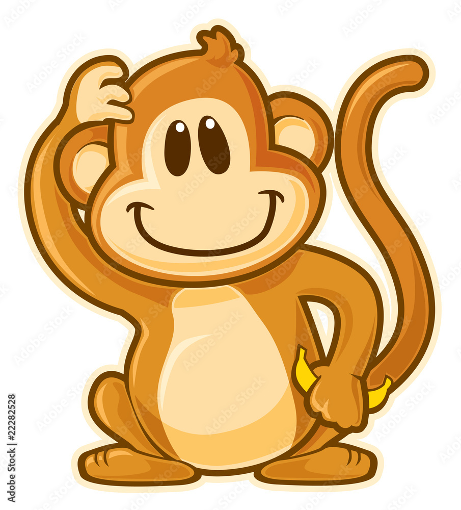 Fototapeta premium Monkey. Vector without gradients