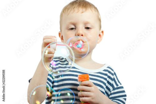 blowing bubbles