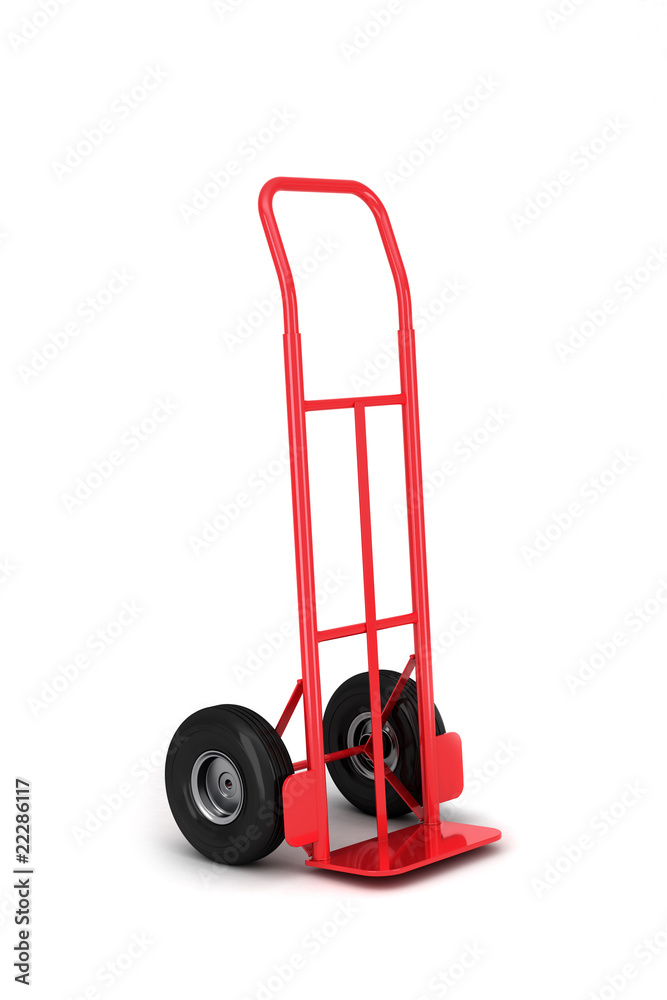 Empty hand truck over white background