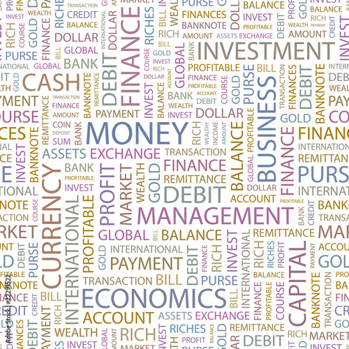 MONEY. Seamless vector background.