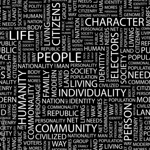 PEOPLE. Seamless vector background.