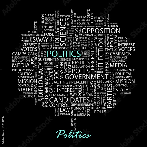 POLITICS. Wordcloud vector illustration.