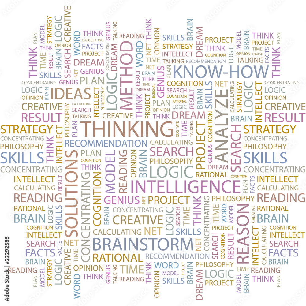 THINKING. Word collage on white background. THINKING. Word collage on white background.
