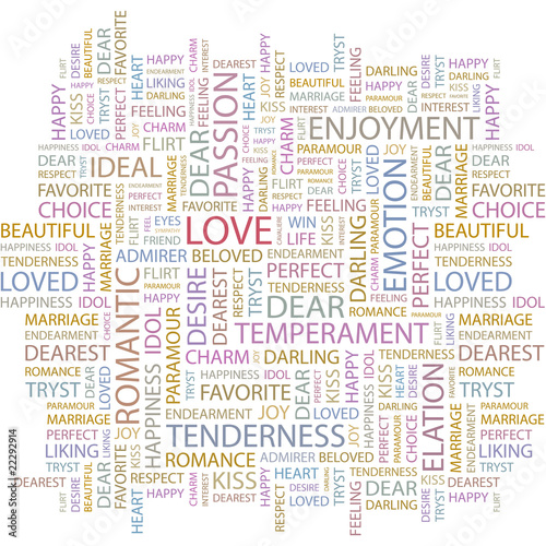LOVE. Word collage on white background.