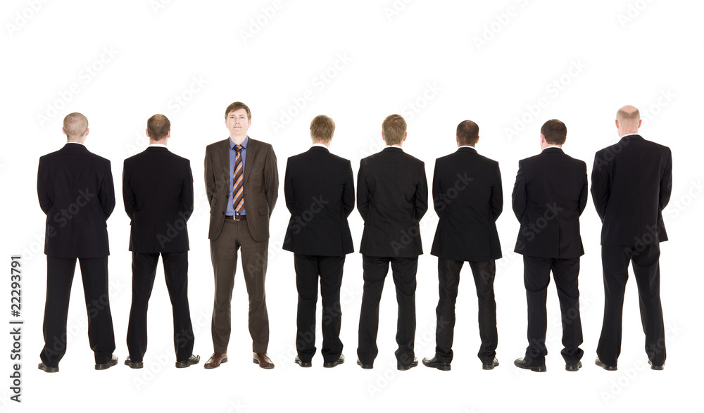 Businessmen in a row Businessmen in a row