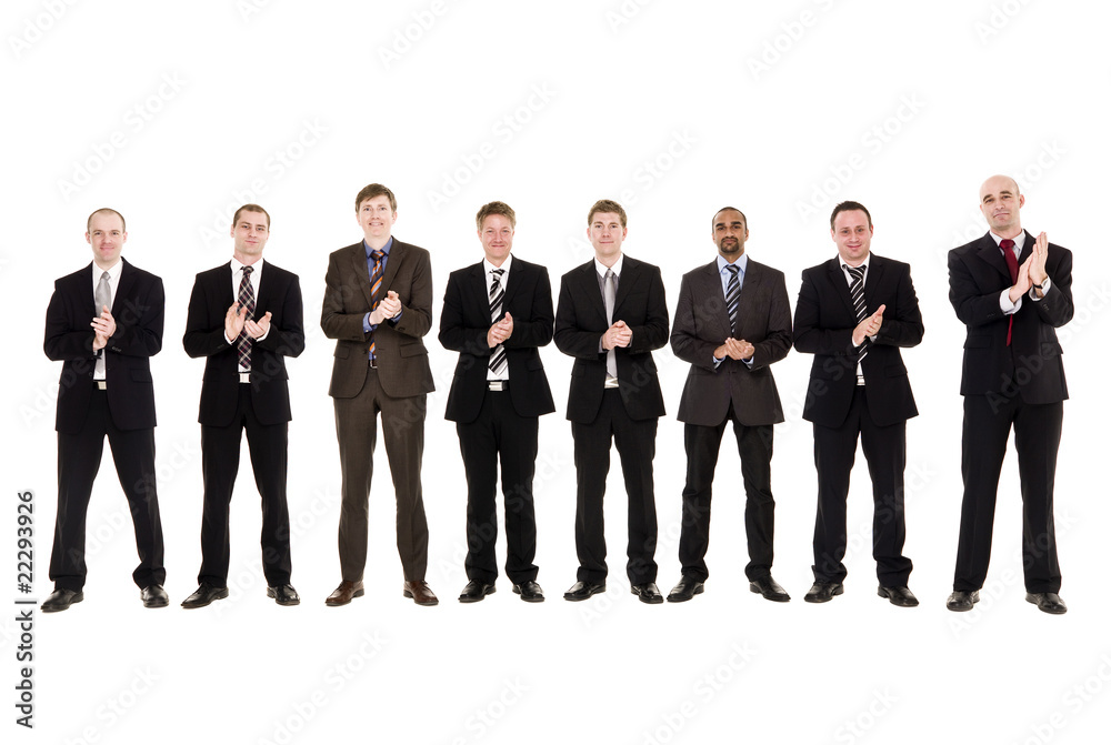 Group of men clapping hands