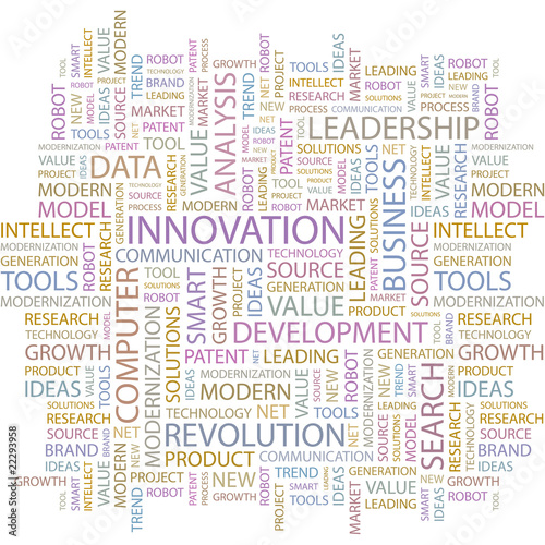 INNOVATION. Word collage on white background.