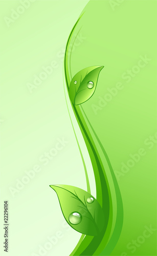 Green background with leaves