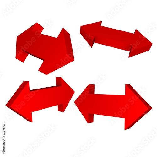 Rote Doppelpfeile 3d