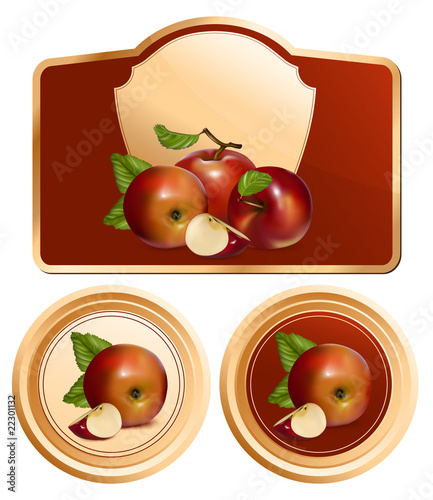 design of packing jam jar with vector apples.