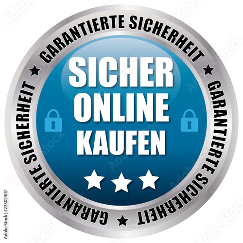 Sicher Online Kaufen - Garantierte Sicherheit - blau
