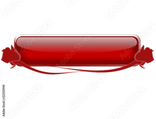 Bouton web rectangle rouge sur deux roses