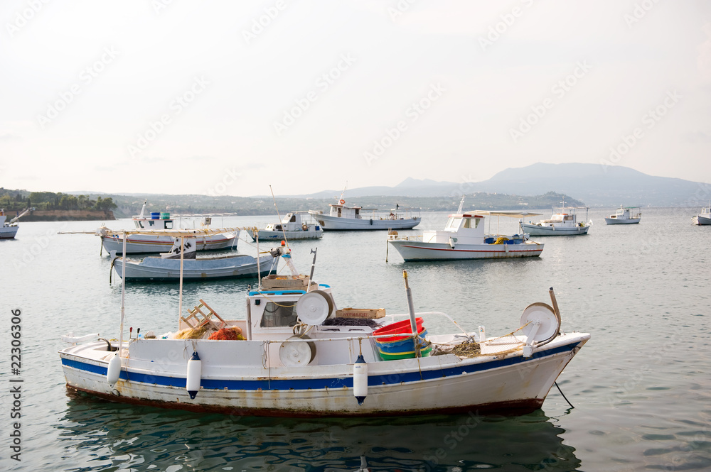 Fishery harbor with boats