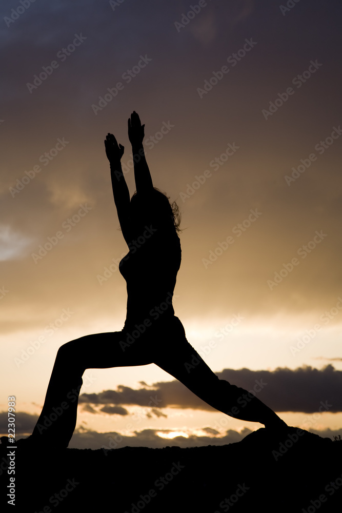 silhouette yoga pose