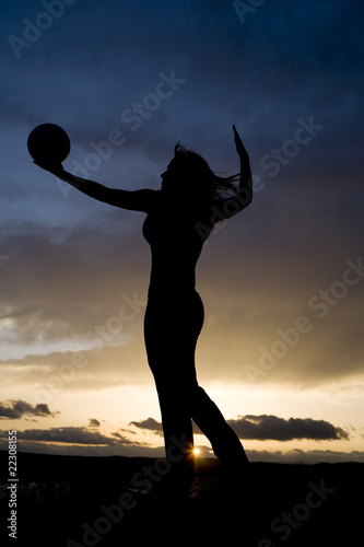 silhouette volleyball serve