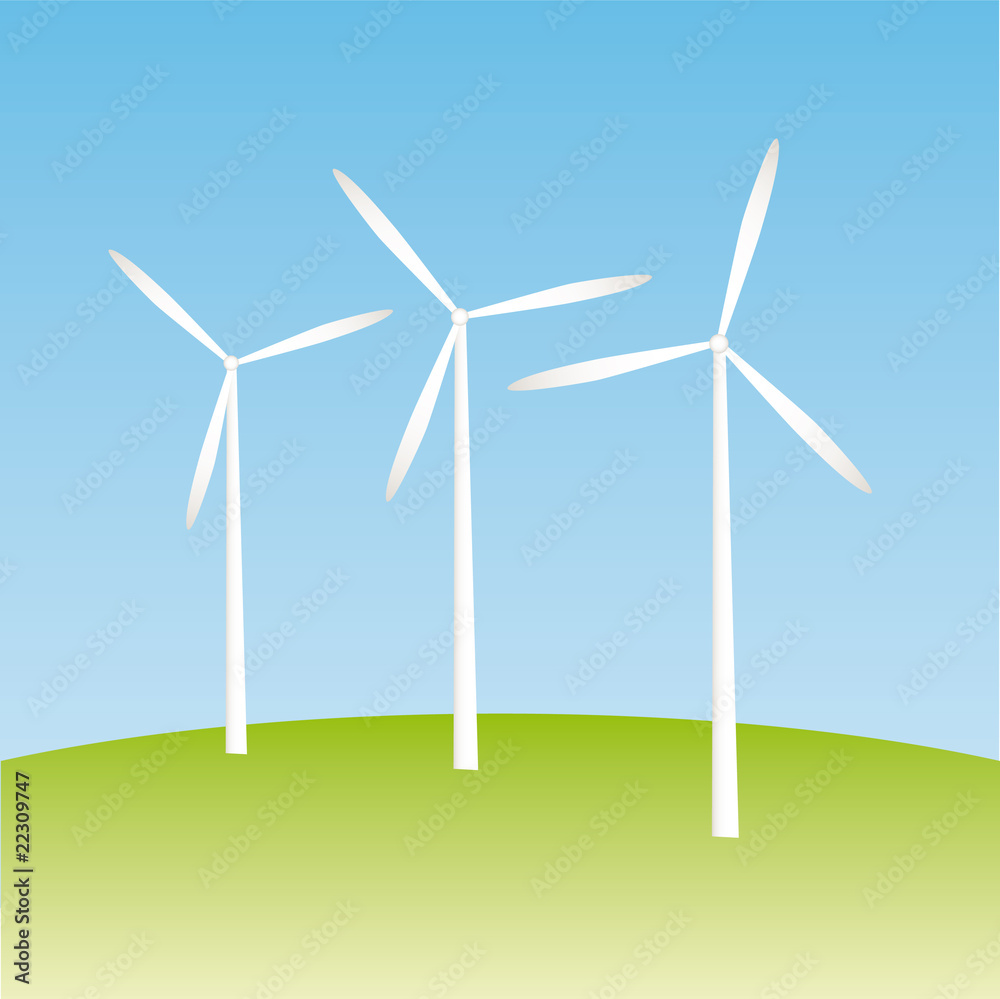 Windmill on the field vector illustration cartoon Windmill on the field vector illustration cartoon