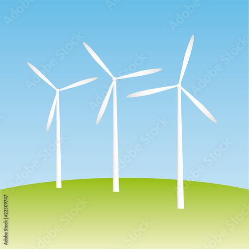 Windmill on the field vector illustration cartoon