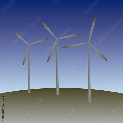 windmill on the field vector illustration cartoon