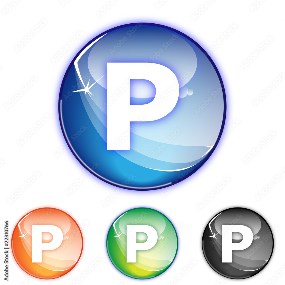 Picto lettre P - Icon letter p - collection color Picto lettre P - Icon letter p - collection color