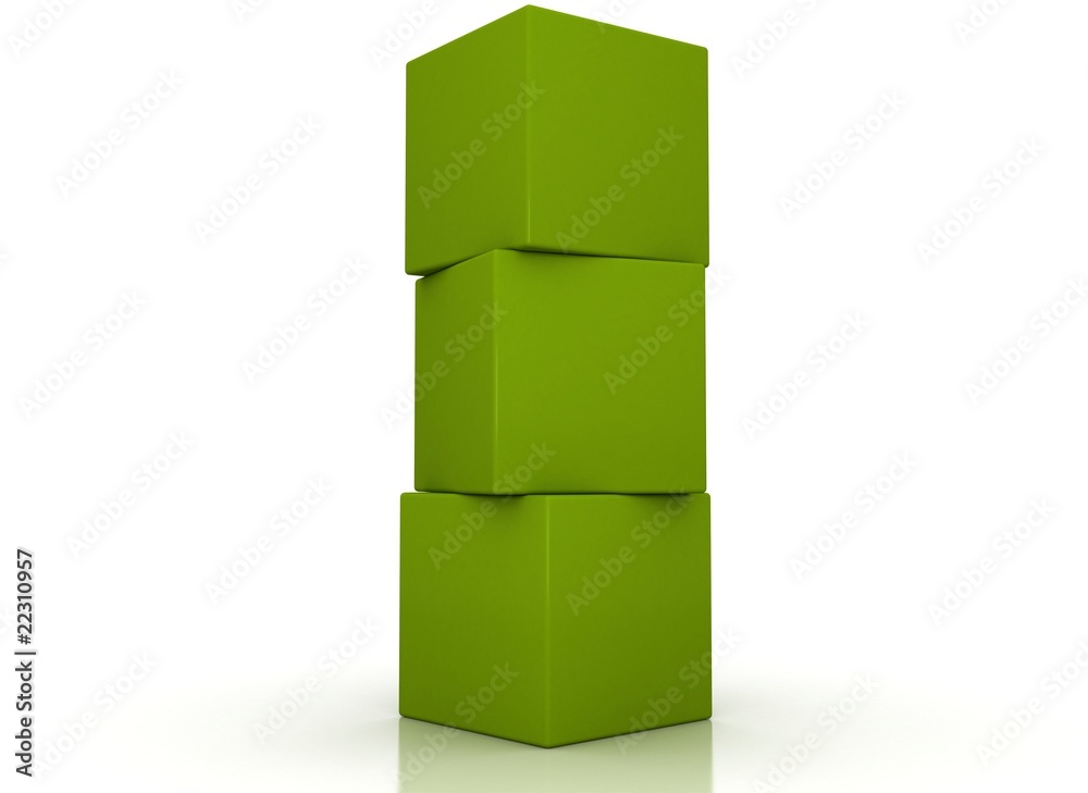 Obraz premium Green boxes stacked