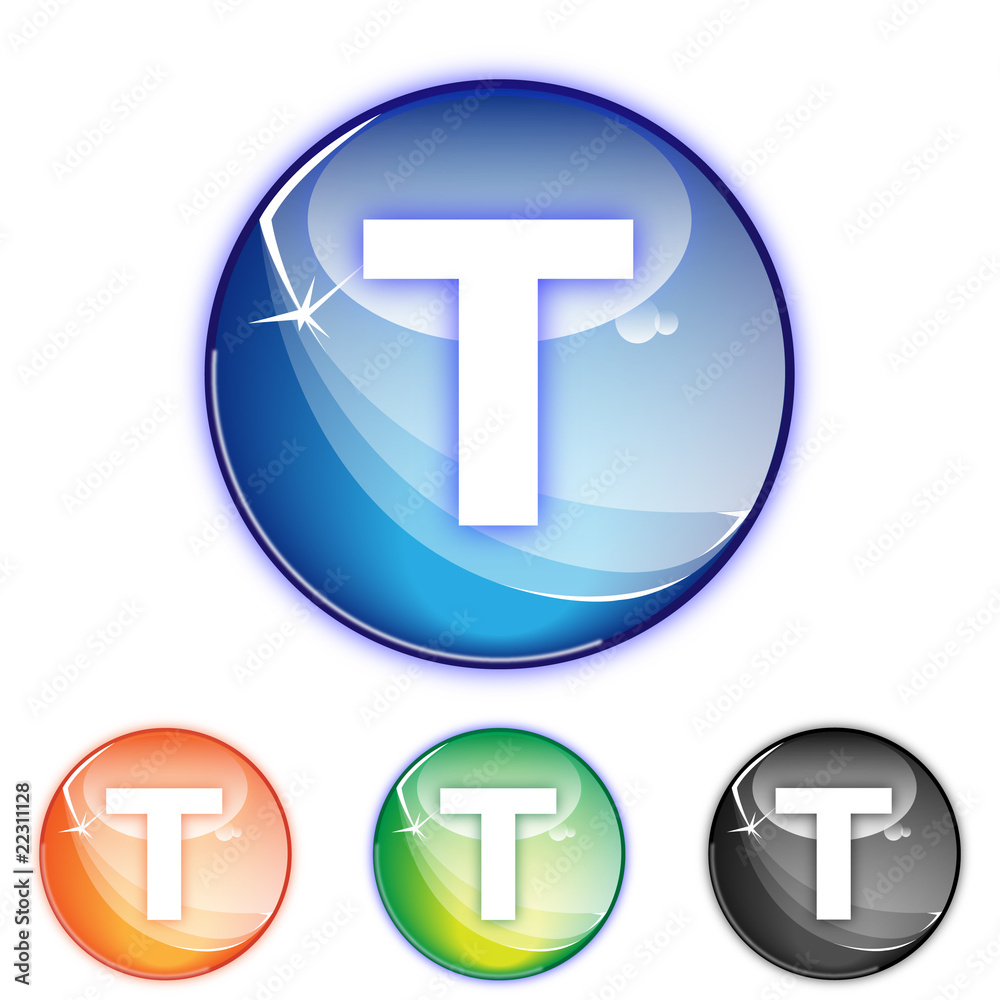 Picto lettre T - Icon letter t - collection color Picto lettre T - Icon letter t - collection color