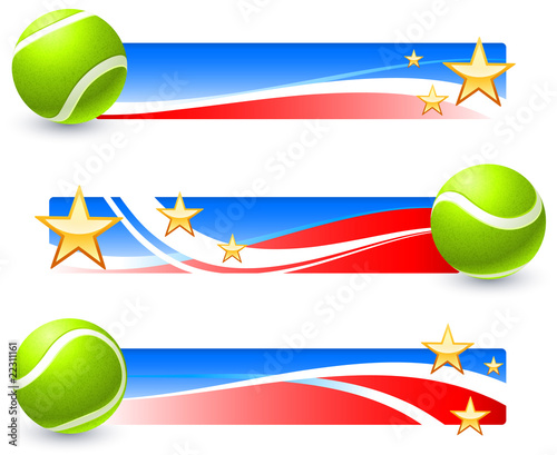 Tennis Balls with Patriotic U.S. Banner