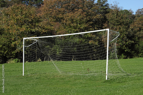 Wallpaper Mural Park soccer football pitch goal posts and net. Torontodigital.ca