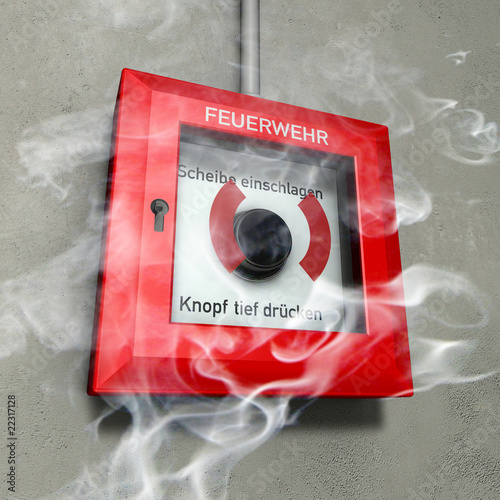 fire alarm box and smoke photo