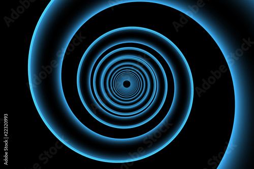 3D rendered blue xray transparent spiral photo