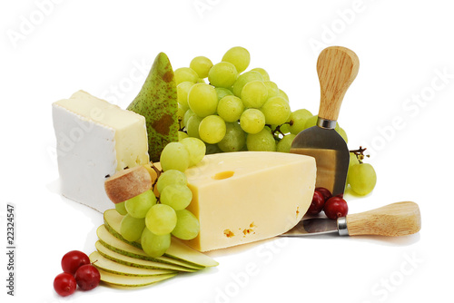 Cheese,pear  and grape