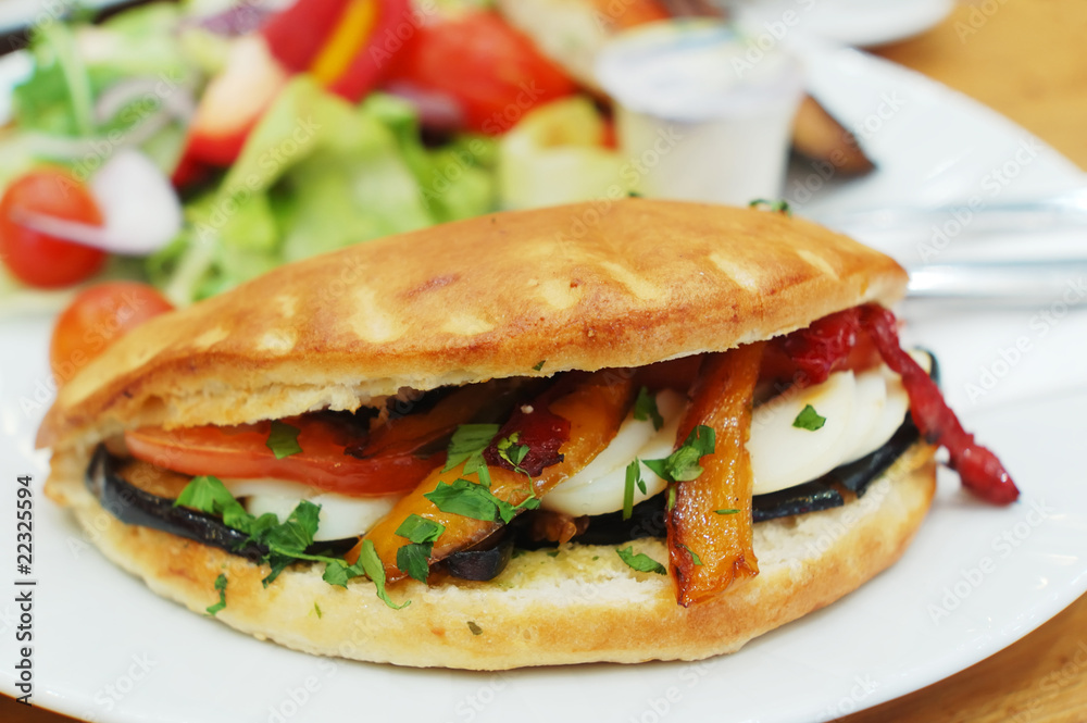 baked sandwich with eggs and vegetables baked sandwich with eggs and vegetables