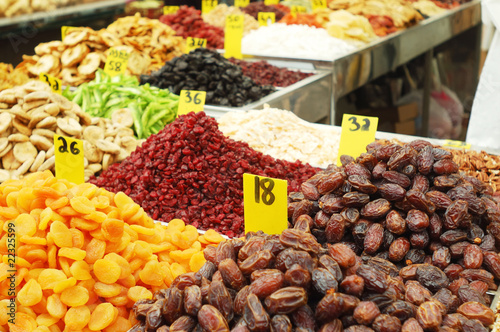 close up of dried fruits