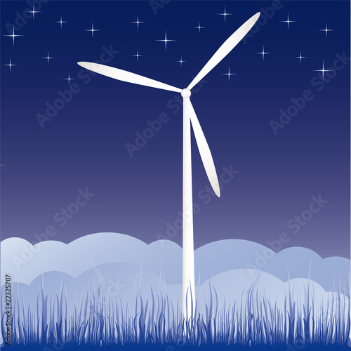 windmill on the field vector illustration cartoon
