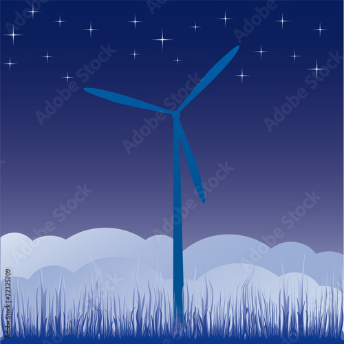 windmill on the field vector illustration cartoon