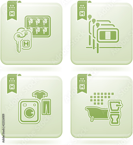 Olivine 2D Squared Icons Set: Hotel