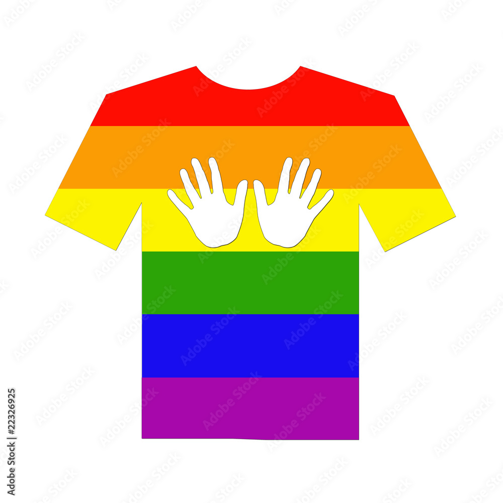 camiseta orgullo gay manos blancas ilustración de Stock | Adobe Stock
